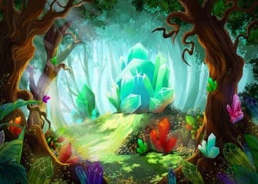 Fairy Tale Enchanted Forest Crystal Ore Wonderland Backdrop Party Studio Photography Background