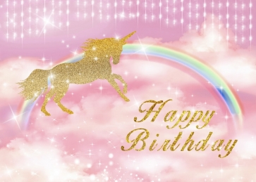 Glitter Bokeh Unicorn Rainbow Children Birthday Party Backdrop Newborn Baby Shower Background