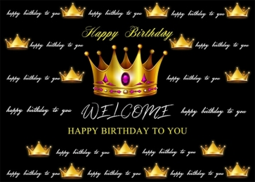 Personalized Black Bottom Crown Birthday Party Backdrop Photography Background