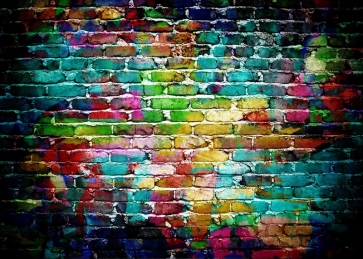 Colored Brick Background Rainbow Brick Wall Backdrop For Party