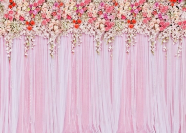 Pink Lace Flower Wall Wedding Backdrop Bridal Shower Photography Background