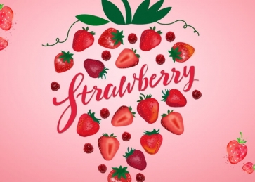 Sweet Pink Strawberry Theme Background Valentines Day Wedding Backdrop