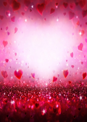 Glitter Bokeh Red Heart Love Theme Wedding Background Valentines Day Backdrop