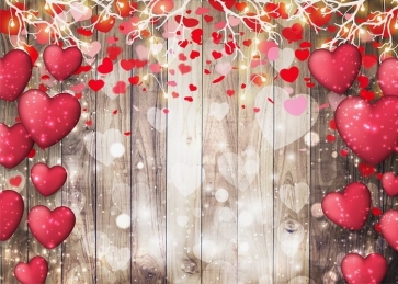 Love Red Heart Valentines Day Backdrop Wedding Photography Background