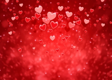 Red Heart Love Theme Valentines Day Backdrop Wedding Photography Background