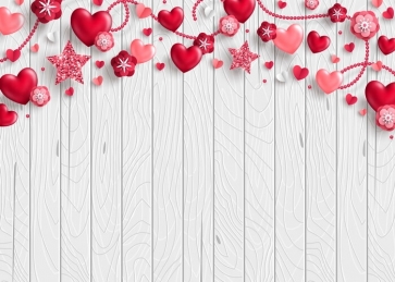 Red Heart Love Wood Wedding Backdrop Valentines Day Photography Background
