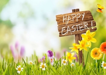 Flowers Happy Easter Backdrop Photography Background