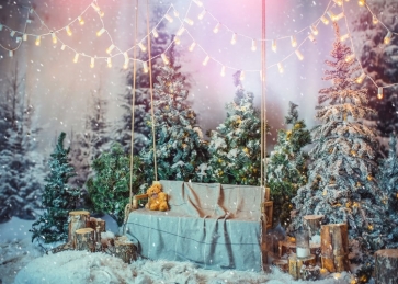 A Lot Of Christmas Tree Stage Background Christmas Party Backdrops