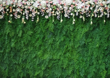 Green Leaves Floral Wall Backdrop Wedding Bridal Baby Shower Birthday Party Photography Background