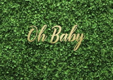 Oh Baby Shower Grass Backdrop Photography Background