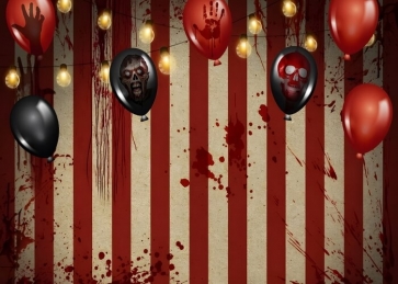 Scary Skull Skeleton Balloons Blood Hand Dripping Blood Lights Red Halloween Backdrop