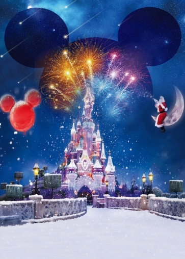 Fairytale Castle Merry Christmas Party Backdrop For Stage Background