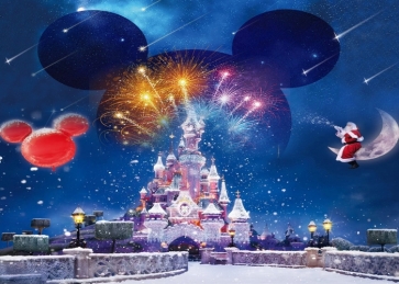 Merry Christmas Fairytale Castle Background Christmas Party Backdrop ...