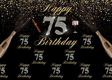 Happy 75th Birthday Photography Background Party Backdrop 