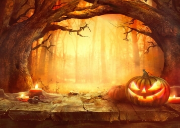 Pumpkin Forest Halloween Party Backdrop Stage Photography Background