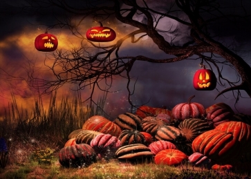 Scary Pumpkin Theme Halloween Party Backdrop Decoration Prop Background