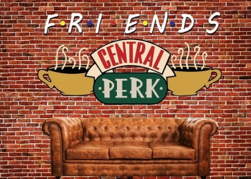 Red Brick Wall Sofa Coffee Friends Central Perk Backdrop Photo Booths Studio Background