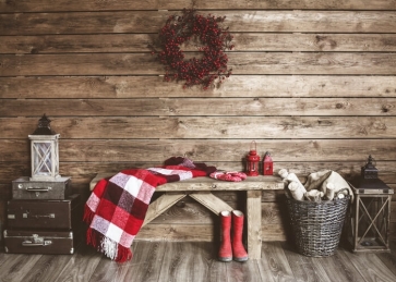 Simple Wood Floor Wall Christmas Backdrop Photo Booths Studio Photography Background