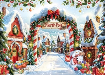 North Pole Merry Christmas Winter Xmas Tree Backdrop Photography Background Cane Candy House Santa Party Decorations Holiday Banner Booth Props North Pole Merry Christmas Winter Xmas Tree Backdrop Photography Background Cane Candy House Santa Party Decorations Holiday Banner Booth Props
