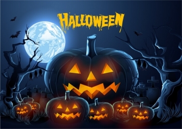 Dead Tree Moon Pumpkin Halloween Backdrop Stage Party Photography Background