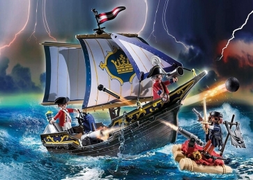 Cartoon Pirate Navigation Ship Backdrop Kids Birthday Party Background Banner Poster