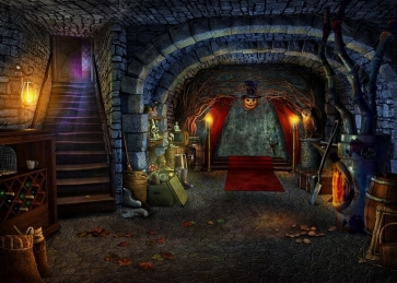 Old Inside Castle Halloween Backdrop Stage Party Photography Background