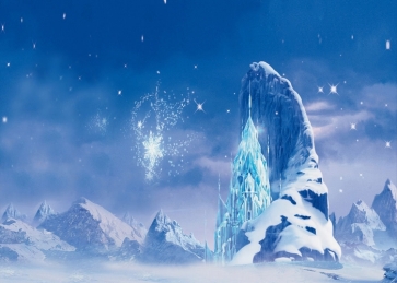 Winter Snow Ice Crystal Castle Christmas Backdrops For Stage