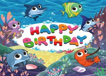 Marine Shark Baby Shower Happy Birthday Party Photography Backdrop