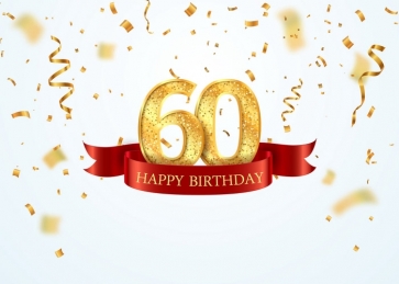 Personalise Happy 60th Birthday Booth Backdrop Photography Background