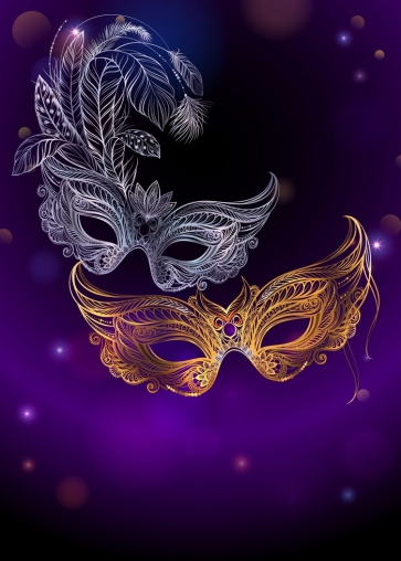 Mardi Gras Masquerade Party Backdrop Wallpaper Decorations Photography Background