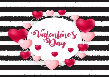 Black And White Striped Valentines Day Backdrop Party Photography Background