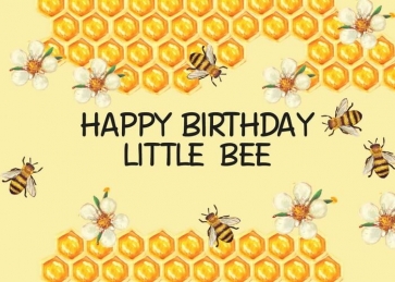 Little Bee Honeycomb Backdrop Happy Birthday Party Decor ation Prop