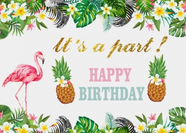 Simple And Personalized Leaf Decoration Background Happy Birthday Party Backdrop