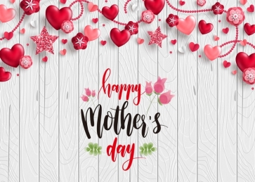  Retro Wood Photo Booth Background Happy Mother's Day Backdrop