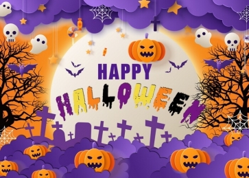 Cute Cartoon Happy Halloween Party Backdrop Stage Party Photography Background