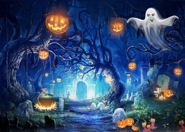 Ghost Dead Tree Forest Halloween Backdrop Stage Party Photography Background