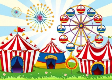 Circus Carnival Ferris Wheel Kids Birthday Party Backdrop Studio Portrait Photography Background