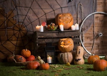 Pumpkin Theme Halloween Backdrop Party Stage Photography Background