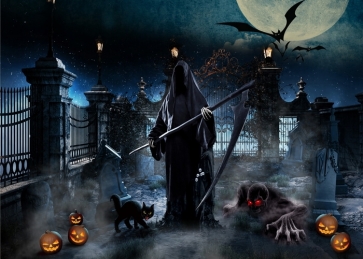 Black Cape Grim Reaper Halloween Backdrop Stage Party Photography Background