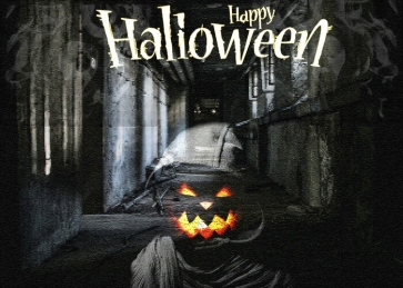 Scary Pumpkin Ghost Happy Halloween Party Backdrop