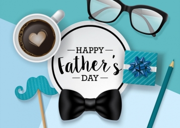 Personalized Tie Glasses Background Happy Father's Day Backdrop