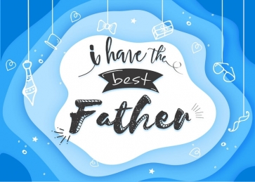 Unique Personalized Blue And White Background Happy Father's Day Backdrop