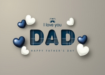 Unique Personalized Love Heart Shape Happy Father's Day Backdrop