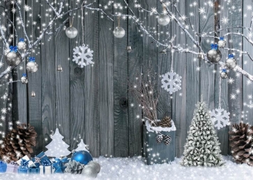Snow Wooden Wall Christmas Backdrop Stage Studio Party Background