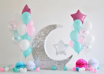 Simple Balloon Theme Baby Shower Happy Birthday Backdrop Cake Smash Decoration Prop
