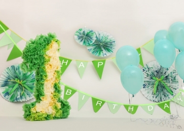 Baby First 1st Happy Birthday Banner Backdrop Cake Smash Decoration Prop Photography Background