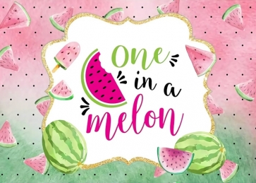 Watermelon One in a Melon 1st Happy Birthday Backdrop Photography Background Decoration Prop