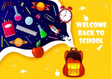 Personalise School Bag Stationery Background Welcome Back To School Party Backdrop Decoration Prop