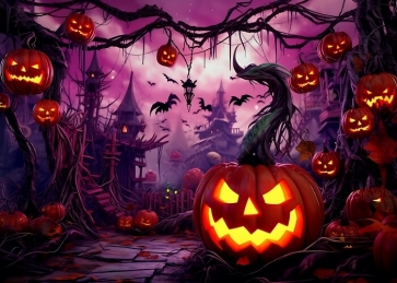Scary Pumpkin Theme Backdrop Halloween Party Photography Background