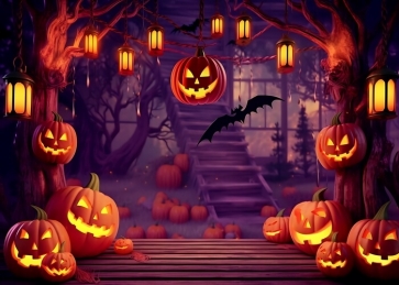Scary Pumpkin Backdrop Halloween Party Photography Background